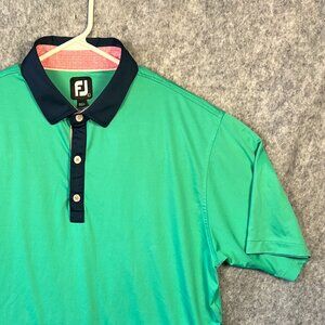 FootJoy Golf Polo Shirt Men’s Size Large Green 3-Button Short Sleeve